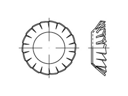 Fan-shaped washer, external countersunk DIN 6798V M3 / 3.2
