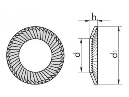 Záró alátét SCHNORR típusú S M2 / 2.2 rozsdamentes acél A2