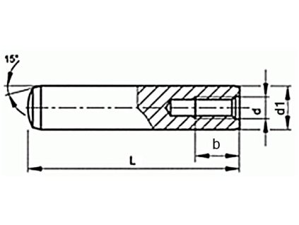 Cylindrical pin hardened internal thread DIN 7979D 6x32 m6