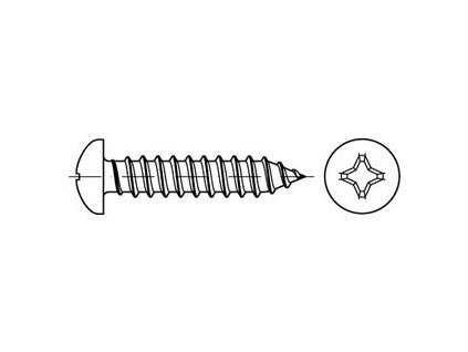 Phillips self-tapping screw DIN 7981C 6.3x50 galvanized