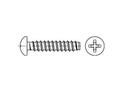 Screw self-tapping blunt phillips DIN 7981F 5.5x16 galvanized