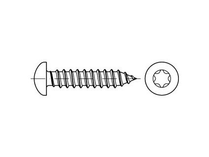 Self-tapping screw TORX DIN 7981C 3.5x9.5 galvanized