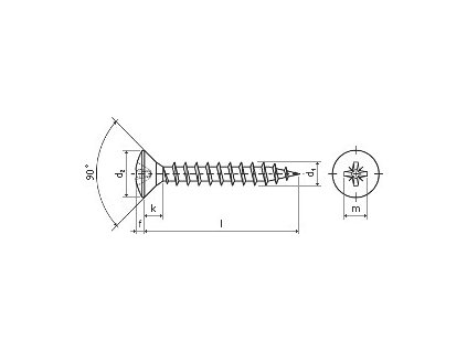 Linsenkopfschraube Pozidriv 4x40 Zink weiß