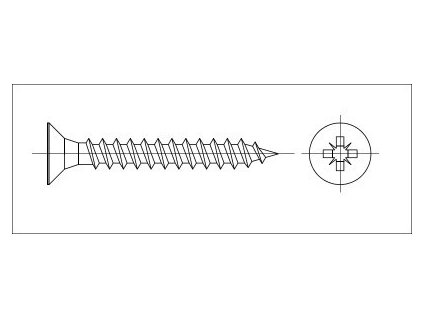 Countersunk screw pozidriv 3x45 zinc white