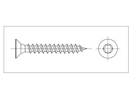 Śruba z łbem stożkowym TORX 3,5x25 ocynk żółty