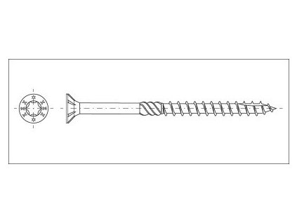 Construction countersunk screw TORX20 4.0x030 yellow zinc