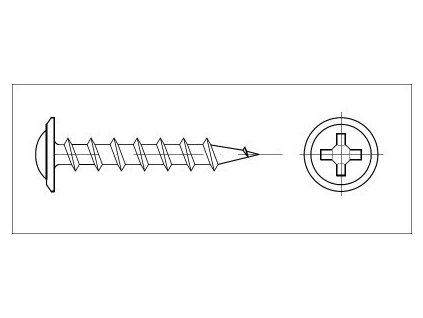 Self-drilling plasterboard screw 3.5x45 phosphate