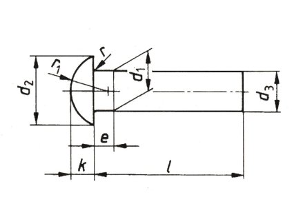 Rivet half-round head DIN 660 8x40