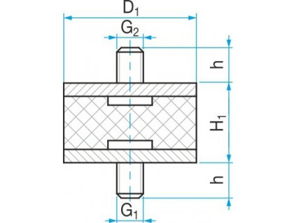 Bloc silențios tip 1 - 18x20 M6x10 42,12 50ShA