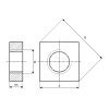 Nut square low DIN 562 M4 galvanized
