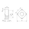 Square welding nut DIN 928 M4