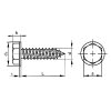 Hex self-tapping screw with rim. DIN 6928C 6.3x19 galvanized
