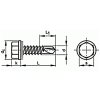 Screw TEX hexagonal head DIN 7504K 6.3x80 galvanized + washer