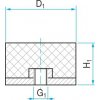 Silentblok typ 5 - 40x40 M12