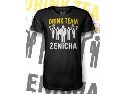 T Shirt FRONT Drinking team černá