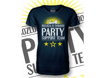T Shirt FRONT man party support team námořní modrá