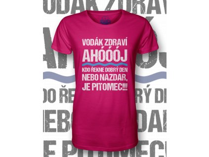 T Shirt FRONT man vodak zdravi magenta