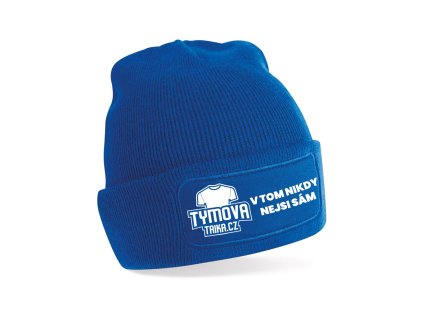 Týmová čepice široká nášivka modrá