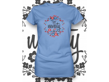 Womens T shirt FRONT tym nevesty 05 nebesky modrá