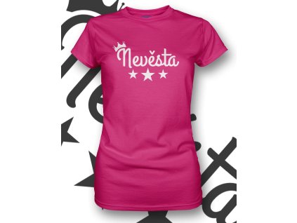 Womens T shirt FRONT Nevěsta 02 magenta