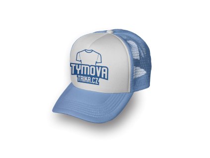Foam Mesh Trucker TOP ANGLED 02 Vlastní logo nebesky modrá