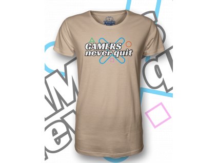 T Shirt FRONT never quit man sand