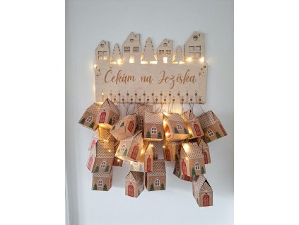 Cedulka na adventní kalendář- domečky