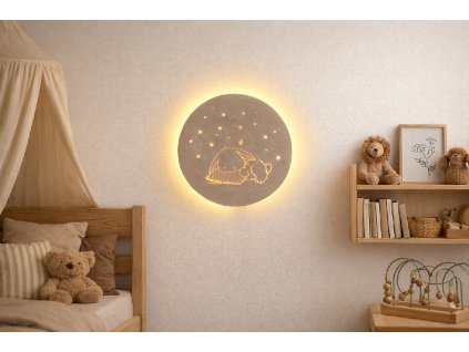 dřevěné světýlko- spící zajíček