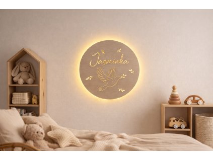 Noční světlo pro děti- holubička (vlastní text)