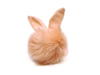 Pom-pom klíčenka - zaječí ouška (meruňková)