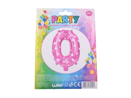 Nafukovací balónek s číslem "0" - růžový