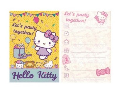 invitations for children s party hello kitty 5pcs with envelope 10x15cm