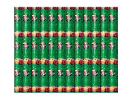 Vánoční balící papír - Auta (zelený)