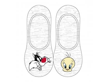 Nízké ponožky do balerínek Looney Tunes - šedá