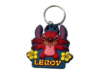 2 x portachiavi stitch e leroy da film lilo e stitch firmati clip borsa zaino