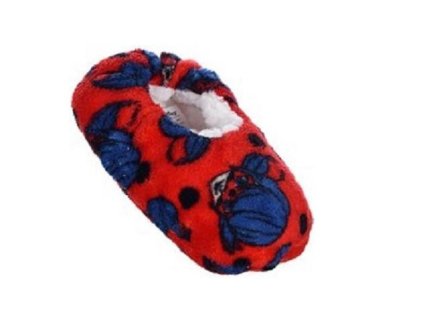 Plyšové papuče Kouzelná Beruška - bílý kožíšek