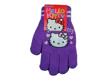 rukavice hello kitty fialova