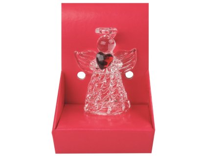 Andílek ze skla se srdíčkem (4,5 cm)
