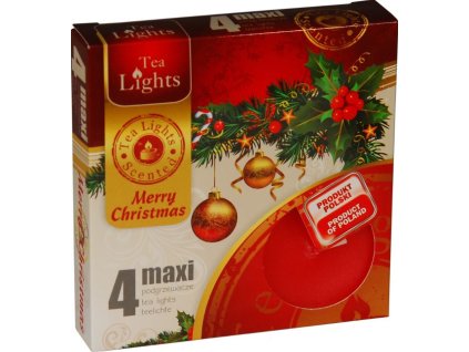 Maxi vonné čajové svíčky 4 ks - Merry Christmas