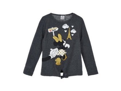 Triko s dl. rukávem Minnie Mouse "Paříž" - tmavě šedá