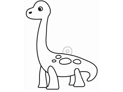 Závěsné sklíčko s černou konturou - brachiosaurus