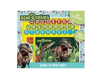Školní set s razítky "dinosauři"