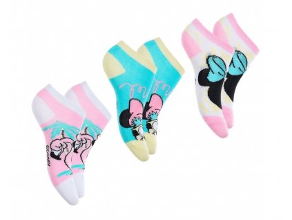 Ponožky Minnie Mouse (3pack) - světle růžové & žluté
