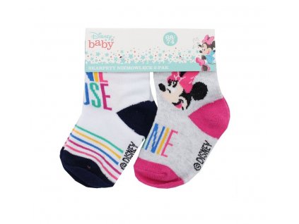 set 2 sosete gri si albe cu dungi bluemarin minnie 65257 2
