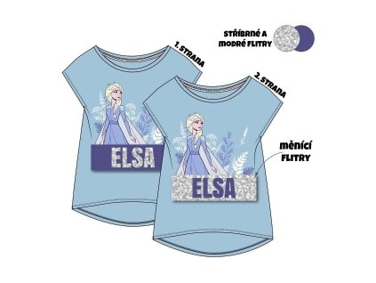 Triko s kr. rukávem s měnícími flitry Ledové království