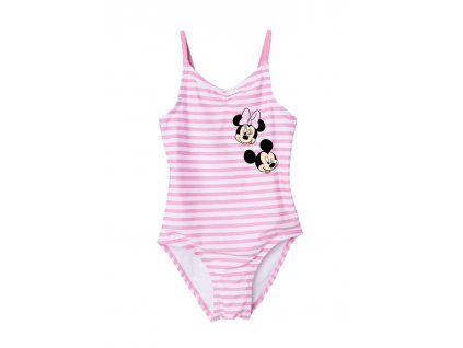 Jednodílné plavky Minnie Mouse - pruhované
