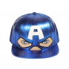 marvel comics captain america s face blue pu snapback cap kids