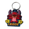 2 x portachiavi stitch e leroy da film lilo e stitch firmati clip borsa zaino