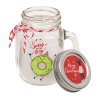candle in mason jar christmas motifs 93007
