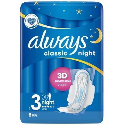 ALWAYS Classic Night hygienické vložky 8ks